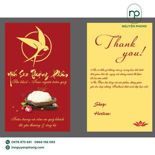 in card visit yến sào trang trọng